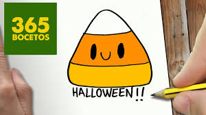 Secure the candy corn appliqué pieces with a small zigzag stitch around the edge of each shape. Como Dibujar Candy Corn Kawaii Paso A Paso Dibujos Kawaii Faciles How To Draw A Candy Corn