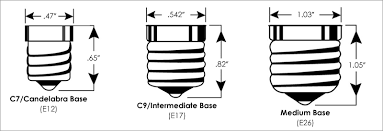 Bulb Socket Comparison Dimensions Of A Bulb Socket If You Re Trying To Match The Socket Size Of An Existing Bulb C7 E12 Light Bulb Bulb How To Make Light