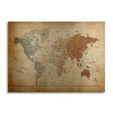 Trademark Fine Art Time Zones Map Of The World Brushed Aluminum Wall Art Art By Michael Tompsett Walmart Com Map Canvas Print Map Wall Art Antique World Map