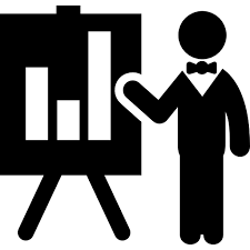 Businessman Job Presentation With Stats Bars Graphic On A Blackboard Free Vector Icons Designed By Freepik Free Icons Vector Icon Design Vector Free