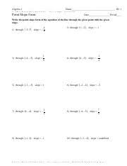 They use them to calculate the slope, using the rise over run formula. Point Slope Form Worksheet Algebra 1 Name Id 1 A X2r0i1 6z Vkguktgal Csroxfbtgwfayreer Zlglqct J U Axlzlw Iruiugzhjtlsr Brkeaspezrsvkeldk Point Slope Course Hero