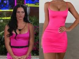Love Island Usa Season 2 Episode 4 Kaitlynn S Hot Pink Satin Mini Dress Shop Your Tv