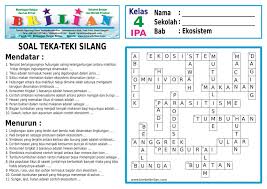 Soal Teka Teki Silang Tts Ipa Kelas 4 Sd Penggalan 5 Ekosistem Soal Terbaru