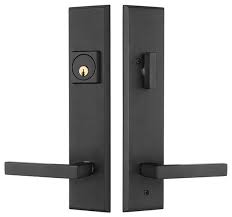 Delaney hardware visconti single cylinder black door handleset with canova interior (19) model# 374004cn. Modern Black Exterior Door Handles Novocom Top