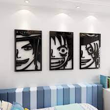 Hiasan dinding kamar, rumah, dan cafe. 3d Diy Acrylic Monkey D Luffy Poster Stiker Anak Laki Laki Asrama Hiasan Dinding Kamar Tidur One Piece Wanted Poster Anime Stiker Dinding Wall Stickers Aliexpress