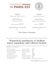 PDF) Numerical simulation of shallow water equations and related models