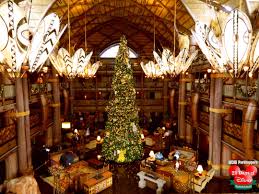 Lodge Christmas Tree Ideas 25 Days Of Disney Christmas Day 1 Animal Kingdom Lodge Great Tree Disney Christmas Christmas Lodge Disney World Resorts