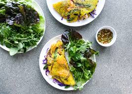 Shrimp And Sugar Snap Pea Banh Xeo Vietnamese Sizzling Rice Crepes Recipe Bon Appetit