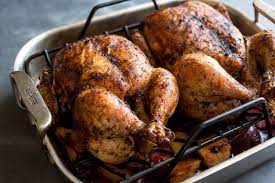 Roast Chickens With Plums Recipe Recipe Pork And Beef Recipe Recipes Roast Chicken Recipes