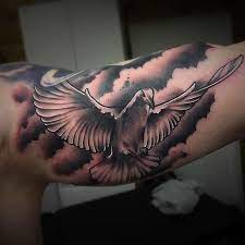 Since the design is full of symbolism, the main focus should be on placement. Great Graphic Designs For Your Flying Dove Tattoo Body Tattoo Art