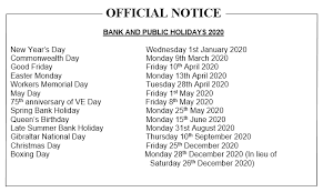 Bank And Public Holidays 2020 Hm Government Of Gibraltar Facebook