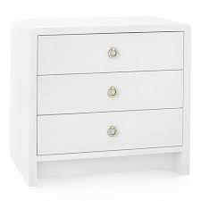 The item comes with a white finish to make it stand out as the most attractive product that is easy to use. Bungalow 5 Bryant Modern Classic White Linen 3 Drawer Wood Nightstand Wide Over 29 W Kathy Kuo Home