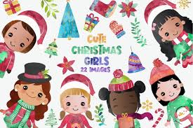 Maybe you would like to learn more about one of these? Cute Christmas Clipart Merry Christmas Girls Clipart 1003235 Illustrations Design Bundles