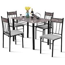 Cuisine Stand With Seat 5 Piece Rectangular Mdf Alabaster Top Black Meal Board 4 Flaxen Cloth Filled Backrest Re Dining Table Setting Table Furniture Furniture