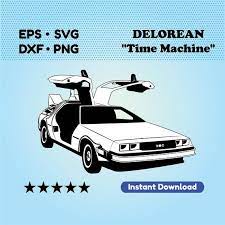 Delorean Time Machine From Back To The Future Etsy Delorean Time Machine Delorean Dxf