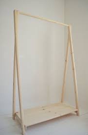 Hand Made Clothes Rack Rail With A Shelf From Pine Wood Elegant And Modern Wooden Clothes Rack Wood Clothing Rack Diy Clothes Rack