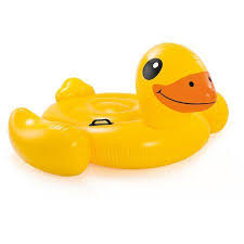 Intex Inflatable Yellow Duck Ride On Pool Float 58 X 58 X 32 Intex Yellow Duck Duck