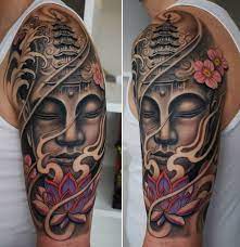 See more ideas about buddha tattoo, buddha tattoos, buddha tattoo design. Buddha And Minaret Sleeve Tattoos Cool Half Sleeve Tattoos Half Sleeve Tattoos For Guys Tattoo Sleeve Designs