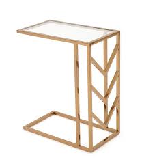 Denison Glam End Table End Tables Tempered Glass Table Top Glam Side Table
