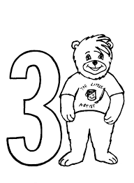 Make a fun coloring book out of family photos wi. Bear And Number 3 Coloring Page Free Printable Coloring Pages For Kids
