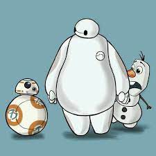 Bb 8 Baymax And Olaf Disney Star Wars Star Wars Humor Disney Crossovers