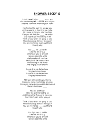 Original lyrics of shower song by becky g. Shower De Becky G