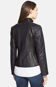 Cole Haan Notch Collar Lambskin Leather Jacket Regular Petite Nordstrom Lambskin Leather Jacket Leather Jacket Jackets
