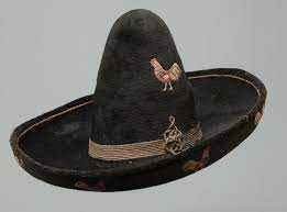 High Crown 19th Century Sombrero With Embroidered Roosters Black Mexican Sombrero With 19 Brim 10 Crown And Fancy 8 S Hats For Men Cowboy Hats Cowboy Gear