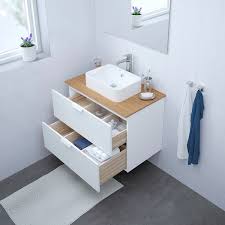 The most common bathroom vanity widths are 24, 30, 36, 48, 60, and 72 inches. Godmorgon Bathroom Vanity White 311 2x181 2x227 8 80x47x58 Cm Ikea