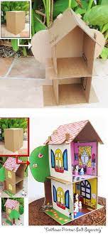 Sale Cardboard Dollhouse Pdf Pattern Recycle Cardboard Boxes Diy Toy House Paper Craft Cardboard Dollhouse Cardboard Crafts Diy Toys