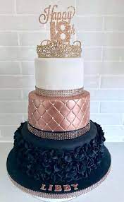 18th birthday cake blue circles 2 tier eat sleep dream cakes. Birthday Cake For Teens 18th Black 19 Ideas In 2020 Beautiful Birthday Cakes Birthday Cake Girls