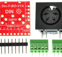DIN4-F-BO-V1A, Din 4 Female connector Breakout Board, eLabGuy