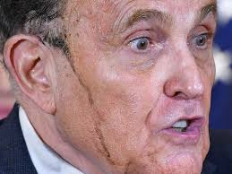 Giuliani joined cnn's chris cuomo friday morning to suggest there was no way a sitting president could be compelled to testify. Donald Trump Lawyer Rudy Giuliani S Hair Dye Runs Down His Face During Press Conference The Advertiser
