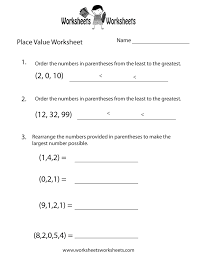 place value test worksheet worksheets worksheets