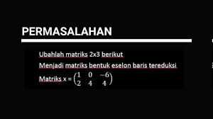 Bilangan 1 ini disebut sebagai satu utama. Penyelesaian Matrik Eselon Baris Tereduksi Dengan Menggunakan Program Matlab Youtube
