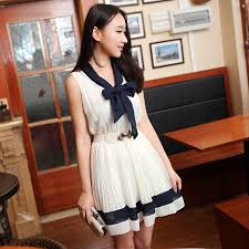 2013 Hot Sales Free Shipping Women S Bow Sweet Preppy Style Sleeveless Chiffon Mini Dress F6156 In Dresses Chiffon Mini Dress Pleats Fashion Clothes For Women