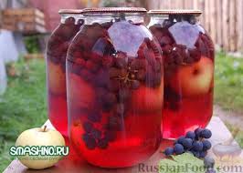 компот из яблок на зиму на 3х литровую банку Foto Prigotovleniya Recepta Kompot Iz Yablok S Vinogradom Na Zimu Shag 10 Yabloki Vinograd Letnie Napitki