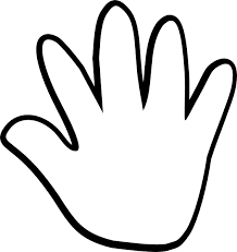 Child Handprint Black White Clip Art Hand Outline Clip Art Childs Handprint
