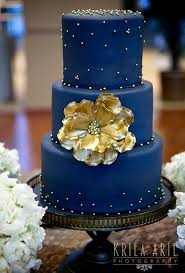 Navy And Gold Cake Winter Wedding Cake Cake Wedding Cake Dark