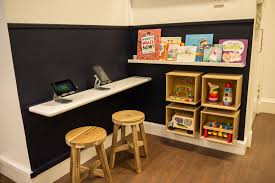 From diaper bags to strollers, parents rarely have the luxury of traveling light. Linn Designs Children S Play Area Dentists Waiting Room Waiting Room Design Medical Waiting Room Design Waiting Room Design Reception Areas