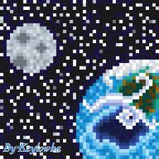 Moon And Earth Pixel Art Pixel Pixelart Art Moon Earth Stars Galaxy Pixel Art Minecraft Pixel Art Art