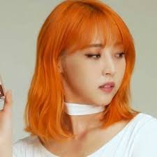 Mamamoo Moonbyul Kpop Kpop Hair Color Hair Color Asian Hair Color Orange