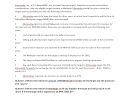 Usd means united states dollar ($) and myr means malaysian ringgit (rm). Solved Klimewsky Inc A U S Based Mnc Has Screened Sev Chegg Com