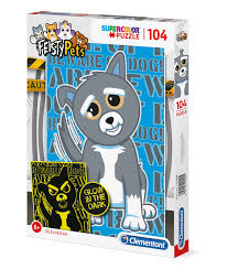 Игрушка feisty pets princess portie рыжий кот. Fluo Feisty Pets 104 Parca Supercolor Puzzle Clementoni