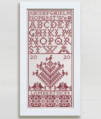 Sampler cross stitch #christmas #crossstitch#crossstitchpatterns. En Norsk Navneduk A Norwegian Sampler Pdf Pattern Modern Folk Embroidery