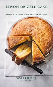 Lemon Drizzle Cake With Mascarpone Cake Baking Recipes Waitrose Food Baking Recipes
