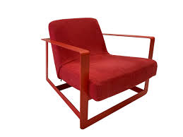 Sold by ami ventures inc. Red Metal Frame Armchair With Red Cotton Look Cover Hire Society