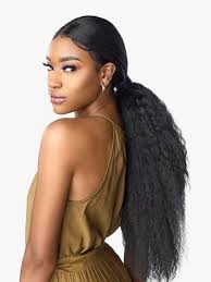 Brush every strand of hair into place for a tight ponytail at the back of your head. Tasia Sleek Ponytail Sensationnel