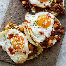 Chorizo And Fried Egg Breakfast Tacos Spoon Fork Bacon Recipe Recipes Fried Egg Breakfast Mexican Food Recipes
