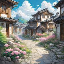 anime housing area background - Playground